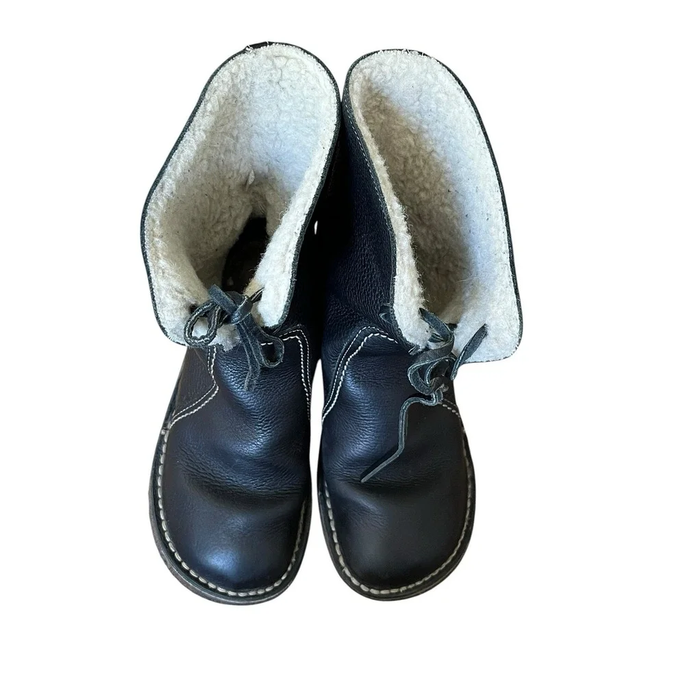 Duckfeet Women's Arhus Black Leather Sheep Wool Lining- Boots Size EU 40/ 9.5 US